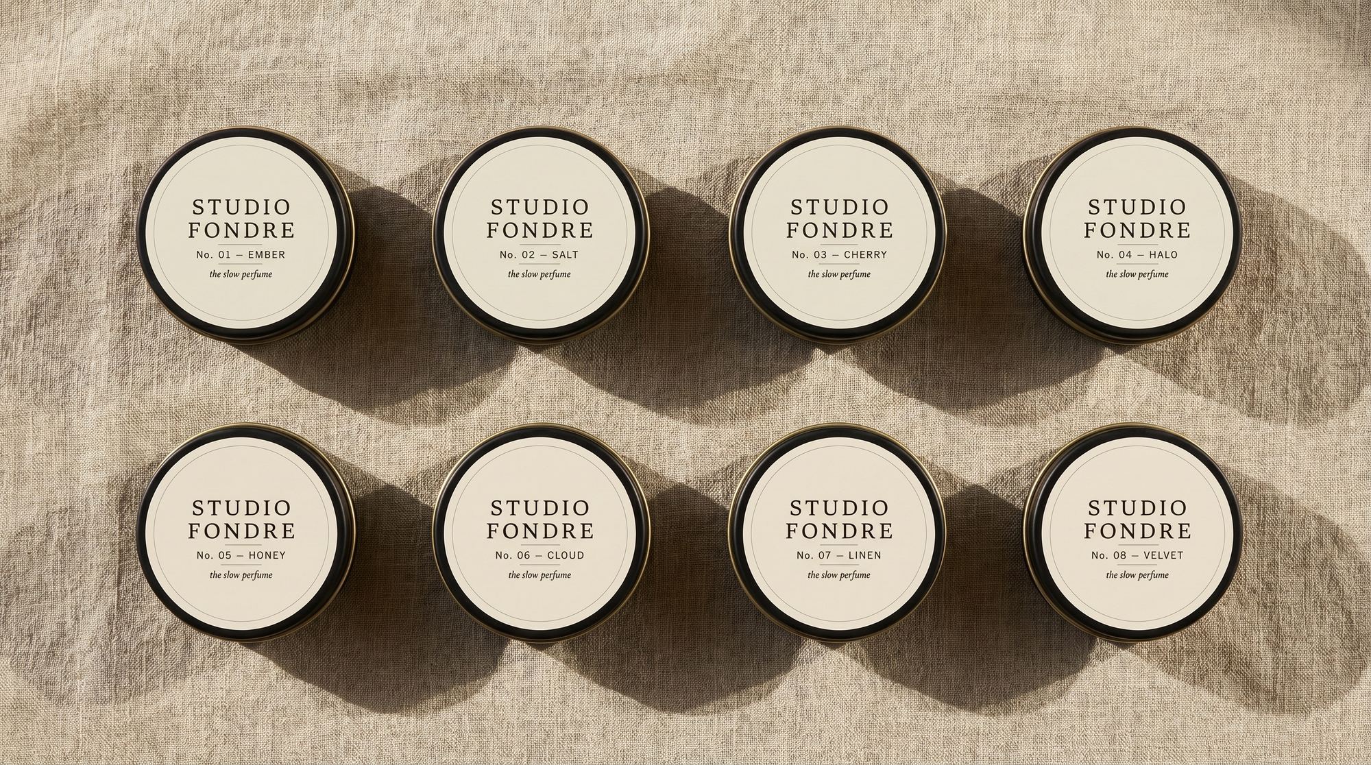 Studio Fondre solid parfum tins
